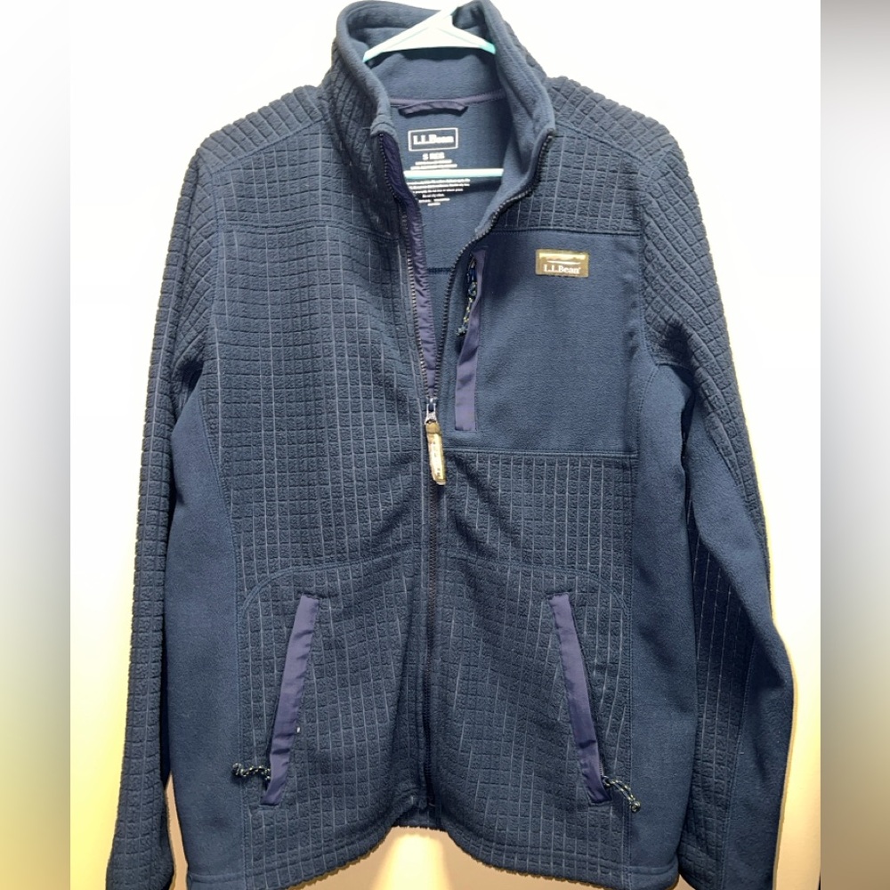 SMALL LL BEAN FLEECE ZIP UP JACKET | NAVY | EXCELLENT CONDITION